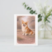 Corgi in vintage stijl briefkaart (Staand voorkant)