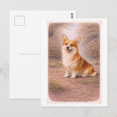 Corgi in vintage stijl briefkaart (Voorkant / Achterkant)