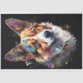 Corgi in Waterverf 2 Decoupage papier (Voorkant)