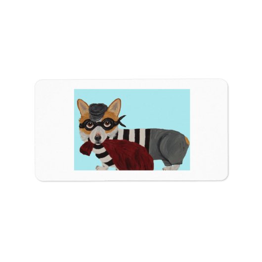 Corgi Inbreker Uitnodiging Etiket (Voorkant)
