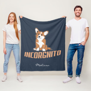 Corgi Incognito Hond Mam Gag Fleece Deken