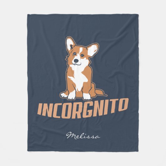 Corgi Incognito Hond Mam Gag Fleece Deken (Voorkant)