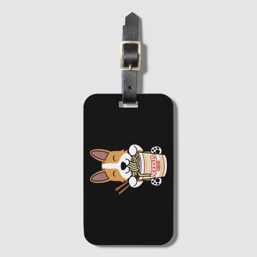 Corgi Instant Ramen Bagagelabel (Voorkant (verticaal))