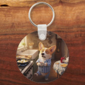 Corgi is geen ochtendmens sleutelhanger (Voorkant)