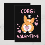 Corgi is mijn Valentijn Feestdagenkaart (Voorkant / Achterkant)