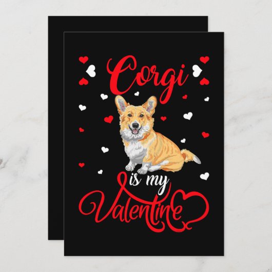 Corgi is mijn Valentijn Funny Corgi Valentijnsdag Feestdagenkaart (Voorkant / Achterkant)