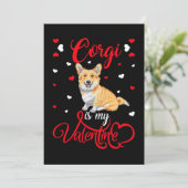 Corgi is mijn Valentijn Funny Corgi Valentijnsdag Feestdagenkaart (Staand voorkant)