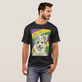 Corgi Jester Mardi Gras Hondenmoeder of -vader T-shirt (Voorkant volledig)
