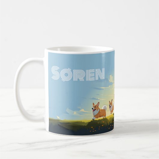 Corgi Joy - Gepersonaliseerd Koffiemok (Links)