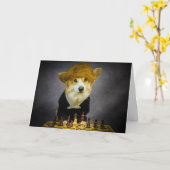 Corgi Jubileum Kaart (Gele Bloem)