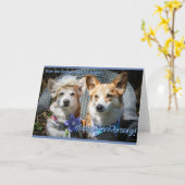 Corgi Jubileum kaart (Gele Bloem)
