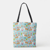 Corgi Kawaii Boba Tea - belletjes Tote Bag (Achterkant)