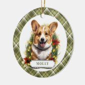 Corgi keramische cirkel Ornament (Links)