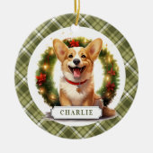Corgi keramische cirkel Ornament (Voorkant)