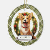 Corgi keramische cirkel Ornament (Links)