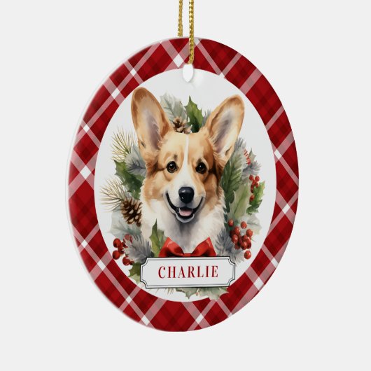 Corgi keramische cirkel Ornament (Rechts)