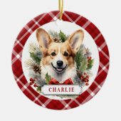 Corgi keramische cirkel Ornament (Voorkant)