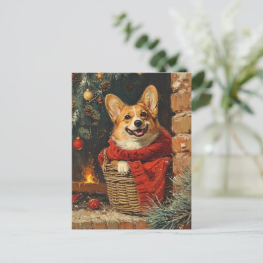Corgi kerst briefkaart (Staand voorkant)