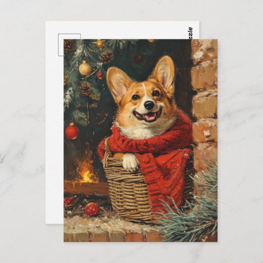 Corgi kerst briefkaart (Voorkant / Achterkant)