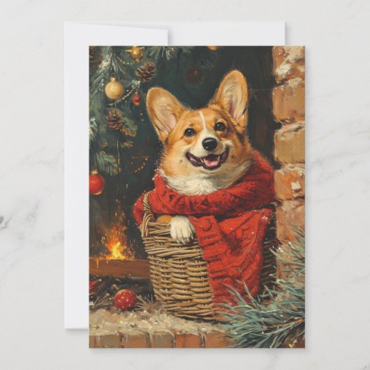 Corgi kerst feestdagenkaart (Voorkant)