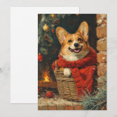 Corgi kerst feestdagenkaart (Voorkant / Achterkant)