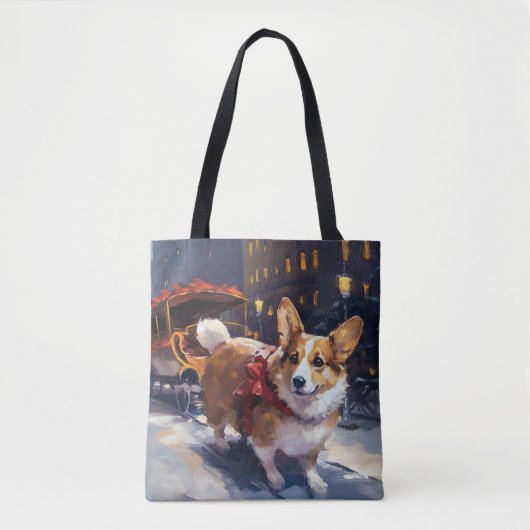 Corgi Kerst Feestelijke Periode Tote Bag (Voorkant)