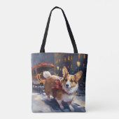 Corgi Kerst Feestelijke Periode Tote Bag (Achterkant)