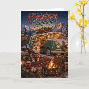 Corgi Kerst Kamperen Vakantie Camper Van Winter Kaart