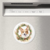 Corgi Kerst Krans Festieve Pup Magneet (Insitu (Vaatwasser))