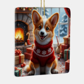 Corgi Kerst Kunst Keramisch Ornament (Rechts)