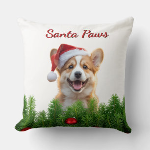 Corgi Kerst Kussen – Santa Paws Ontwerp