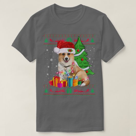 Corgi-kerst met kerstbeker Corgi-kerst T-shirt (Design voorkant)