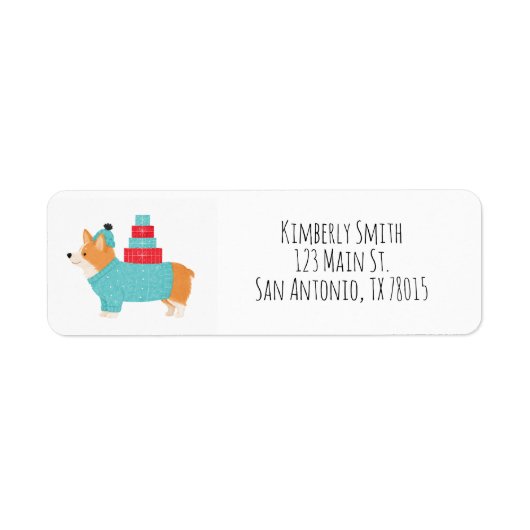 Corgi Kerst Retouradres Etiket (Voorkant)