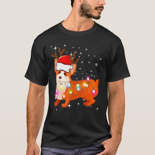 Corgi Kerst T-shirt Rendier (Voorkant)