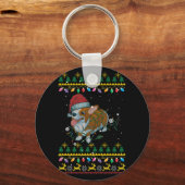 Corgi-kerstakerlichten Sleutelhanger (Voorkant)