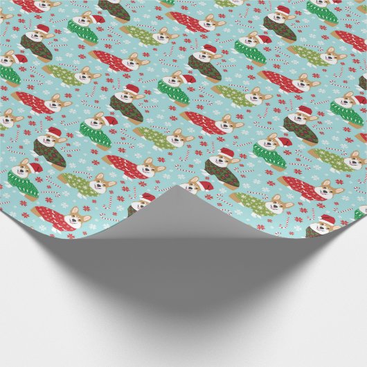 Corgi-kerstbeker Gift Wrap Cadeaupapier (Hoek)