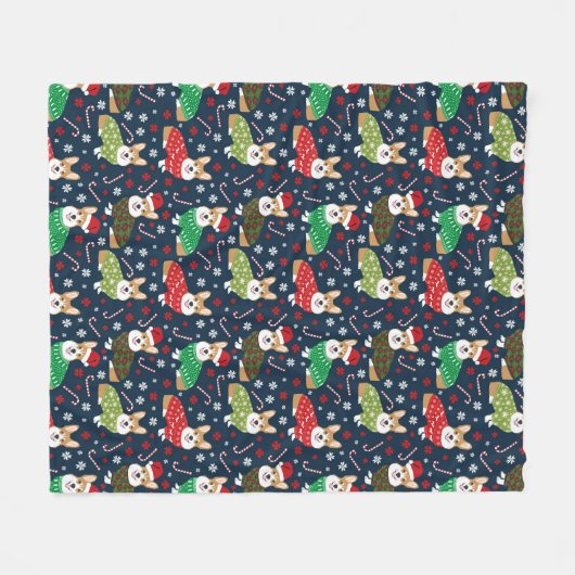 Corgi-kerstbekers Blanket Fleece Deken (Voorkant (Horizontaal))