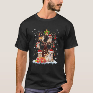 Corgi kerstboom Corgi Santa Hat Lights Xmas G T-shirt