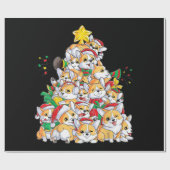 Corgi kerstboom Dog Santa Merry Corgmas Cadeaupapier (Vlak)