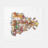 Corgi kerstboom Dog Santa Merry Corgmas Fleece Deken (Voorkant (Horizontaal))