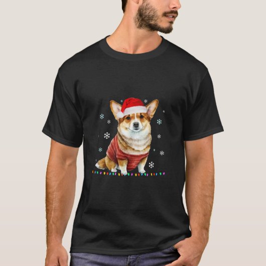 Corgi kerstboom Dog Santa Merry Corgmas T-shirt (Voorkant)