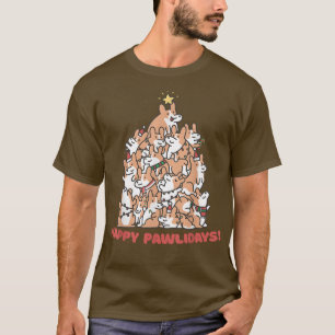 Corgi-kerstboom Happy Pawlidays Cute T-shirt