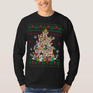 Corgi-kerstboom met airy lights Santa Hondenliefhe T-shirt