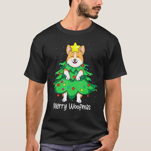 Corgi Kerstboom Ornament Hond Moeder Vader T-shirt (Voorkant)