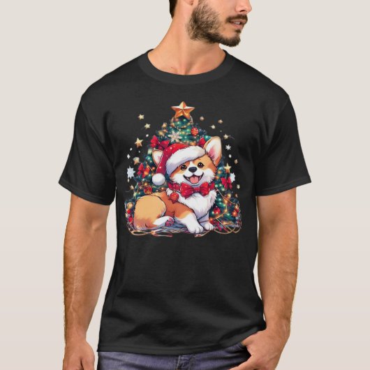Corgi Kerstboom Oversized T-Shirt (Voorkant)