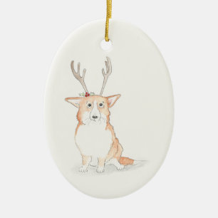 Corgi-kerstboomornament Keramisch Ornament