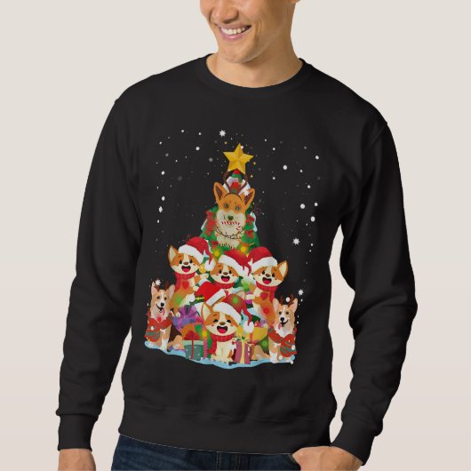 Corgi kerstboomversiering T-shirt voor kerst (Voorkant)