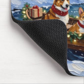 Corgi Kerstboot Vakantie Muismat (Hoek)