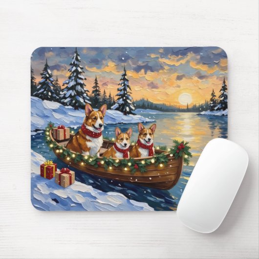 Corgi Kerstboot Vakantie Muismat (Met muis)