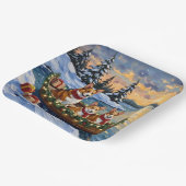 Corgi Kerstboot Vakantie Papieren Bordje (Gebogen)